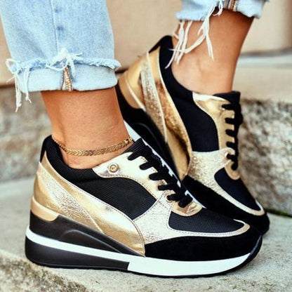 Chic Lift Wedge Sneakers for All-Day Comfort