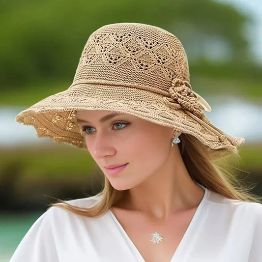 Niki | Womens Wide Brim Hat with Lace Accents