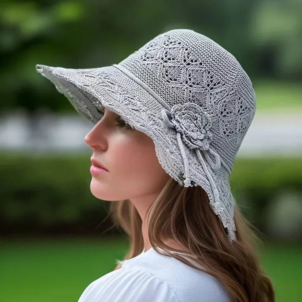 Niki | Womens Wide Brim Hat with Lace Accents