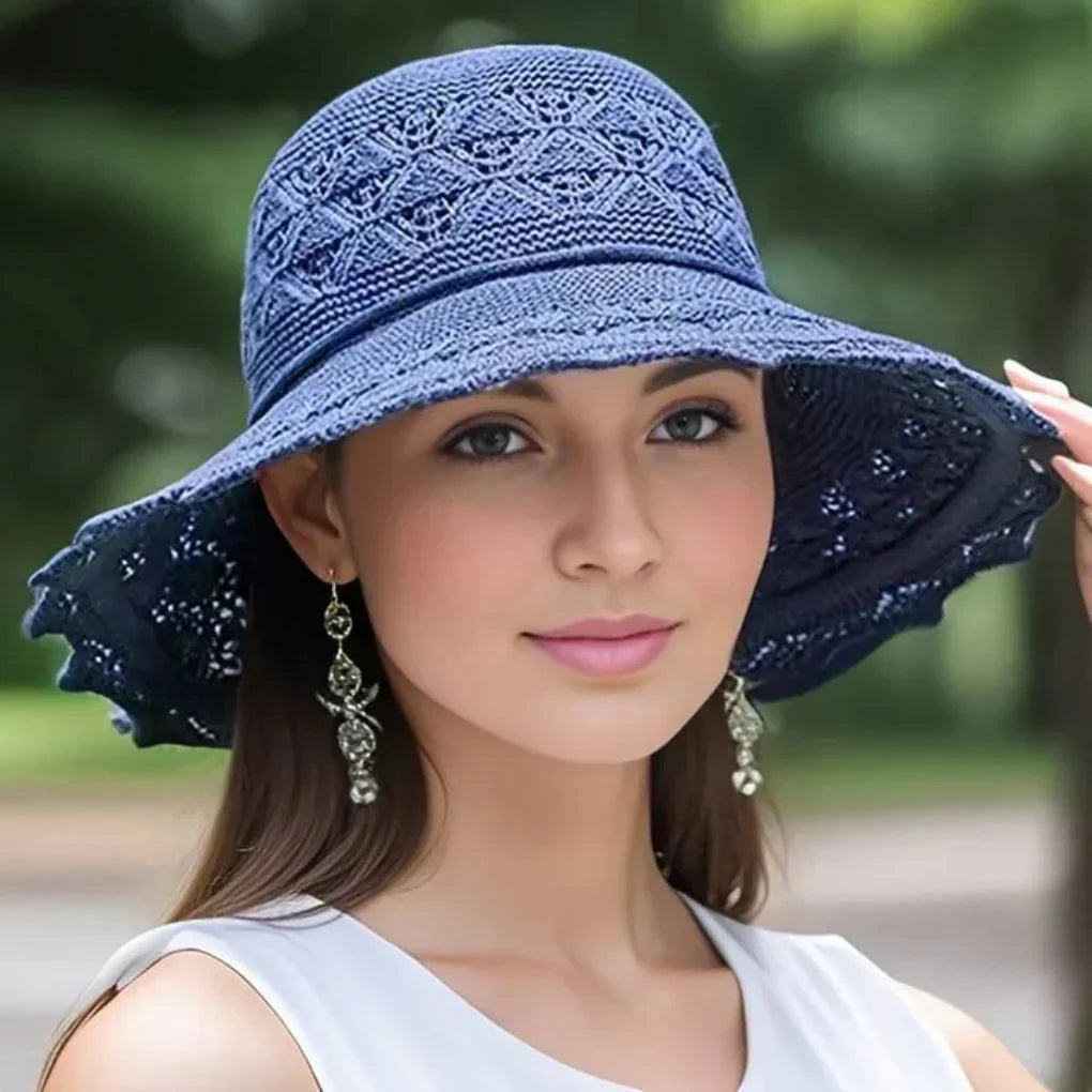 Niki | Womens Wide Brim Hat with Lace Accents