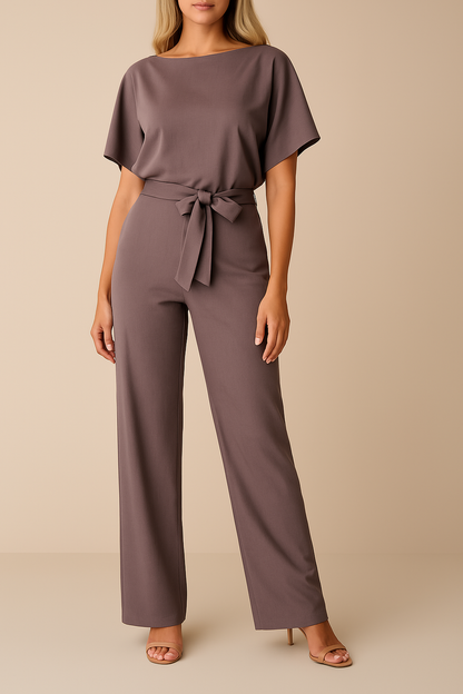 Belted Wide Leg Jumpsuit with Chic Silhouette