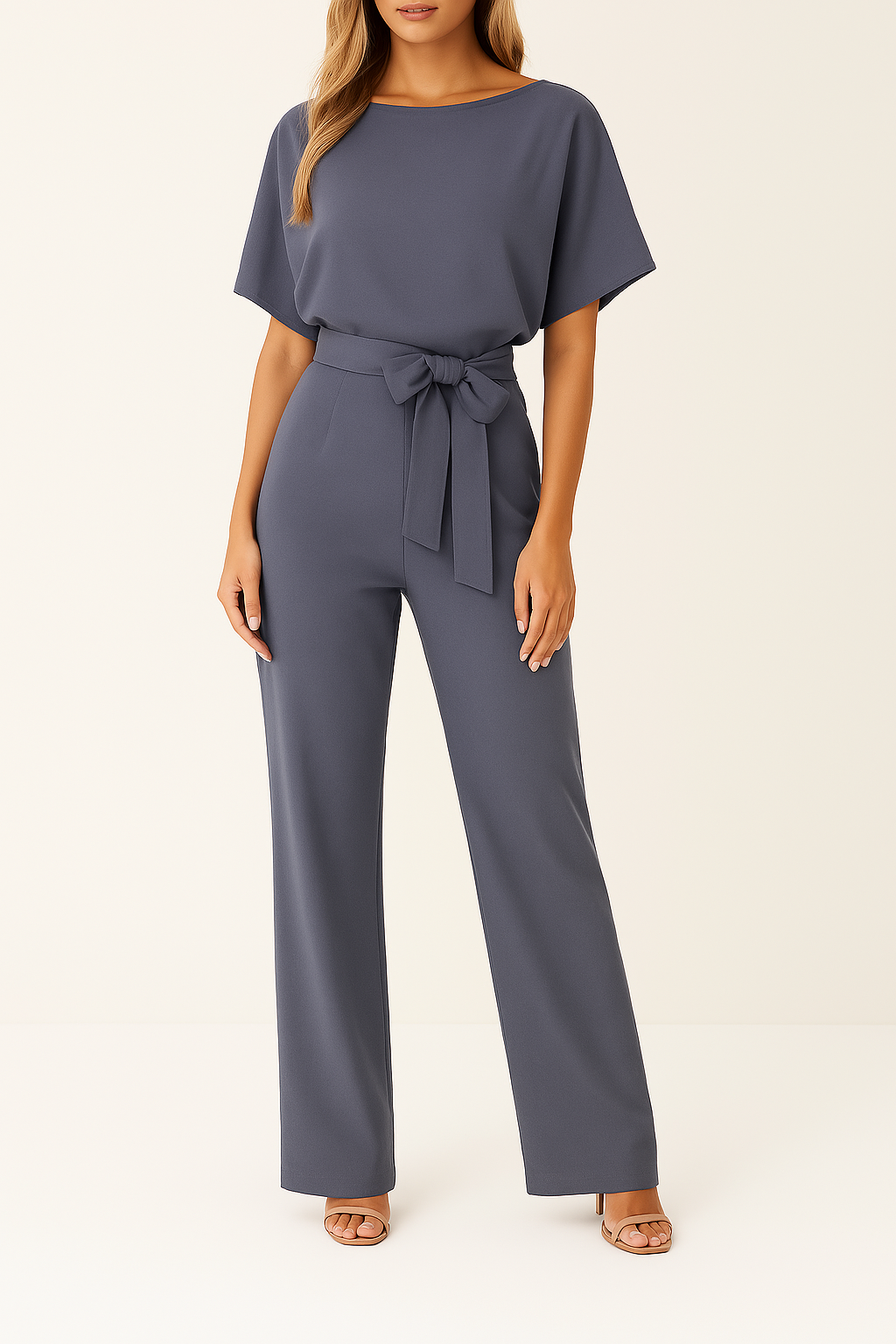 Belted Wide Leg Jumpsuit with Chic Silhouette