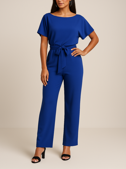 Belted Wide Leg Jumpsuit with Chic Silhouette