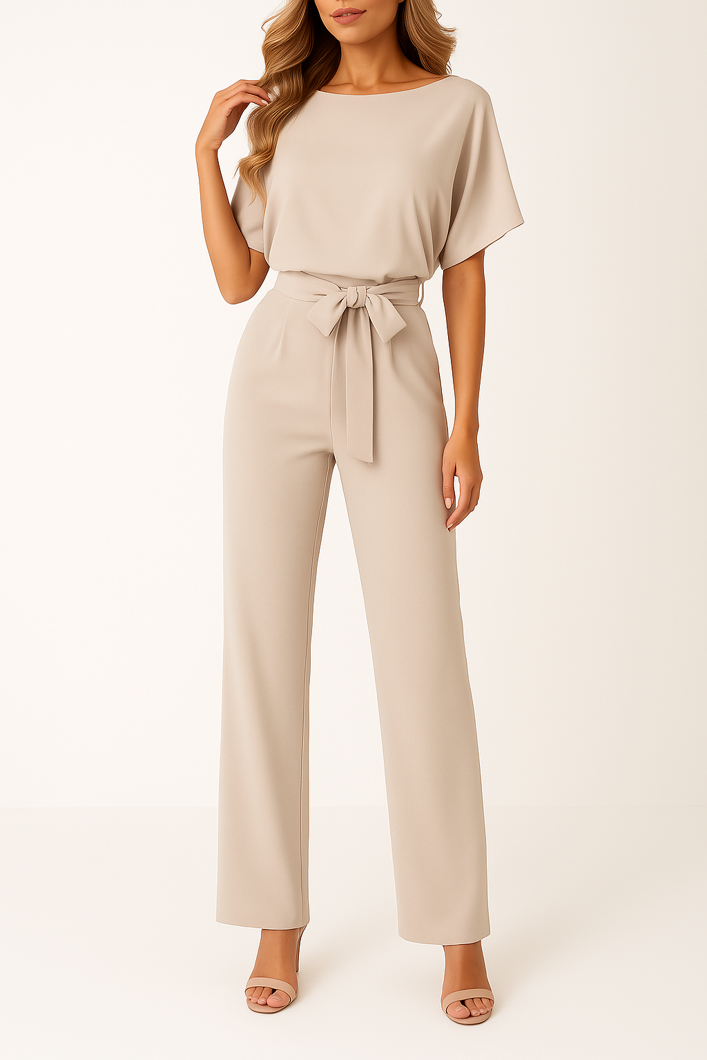 Belted Wide Leg Jumpsuit with Chic Silhouette