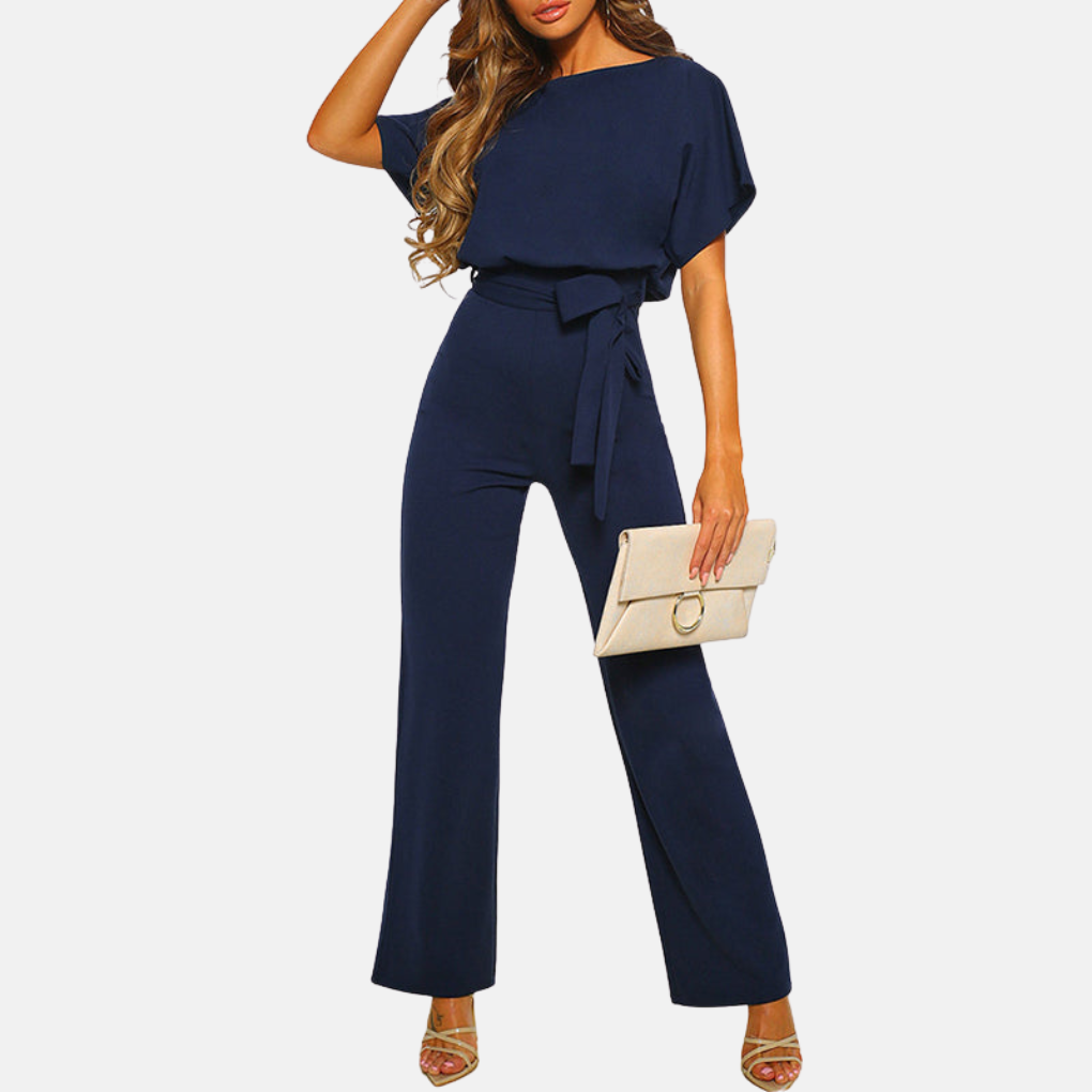 Niki | Women's Wide Leg Jumpsuit with Sash Tie