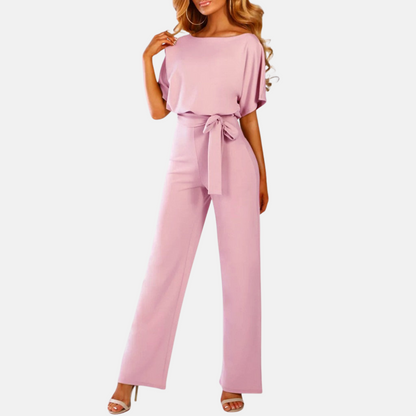 Niki | Women's Wide Leg Jumpsuit with Sash Tie