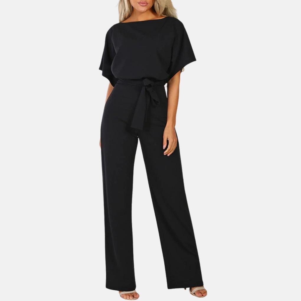 Niki | Women's Wide Leg Jumpsuit with Sash Tie