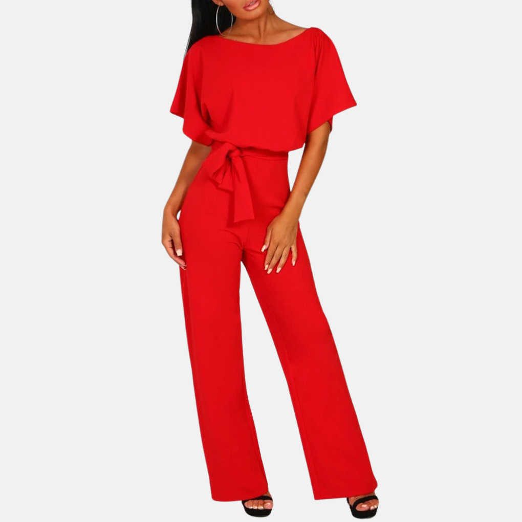 Niki | Women's Wide Leg Jumpsuit with Sash Tie