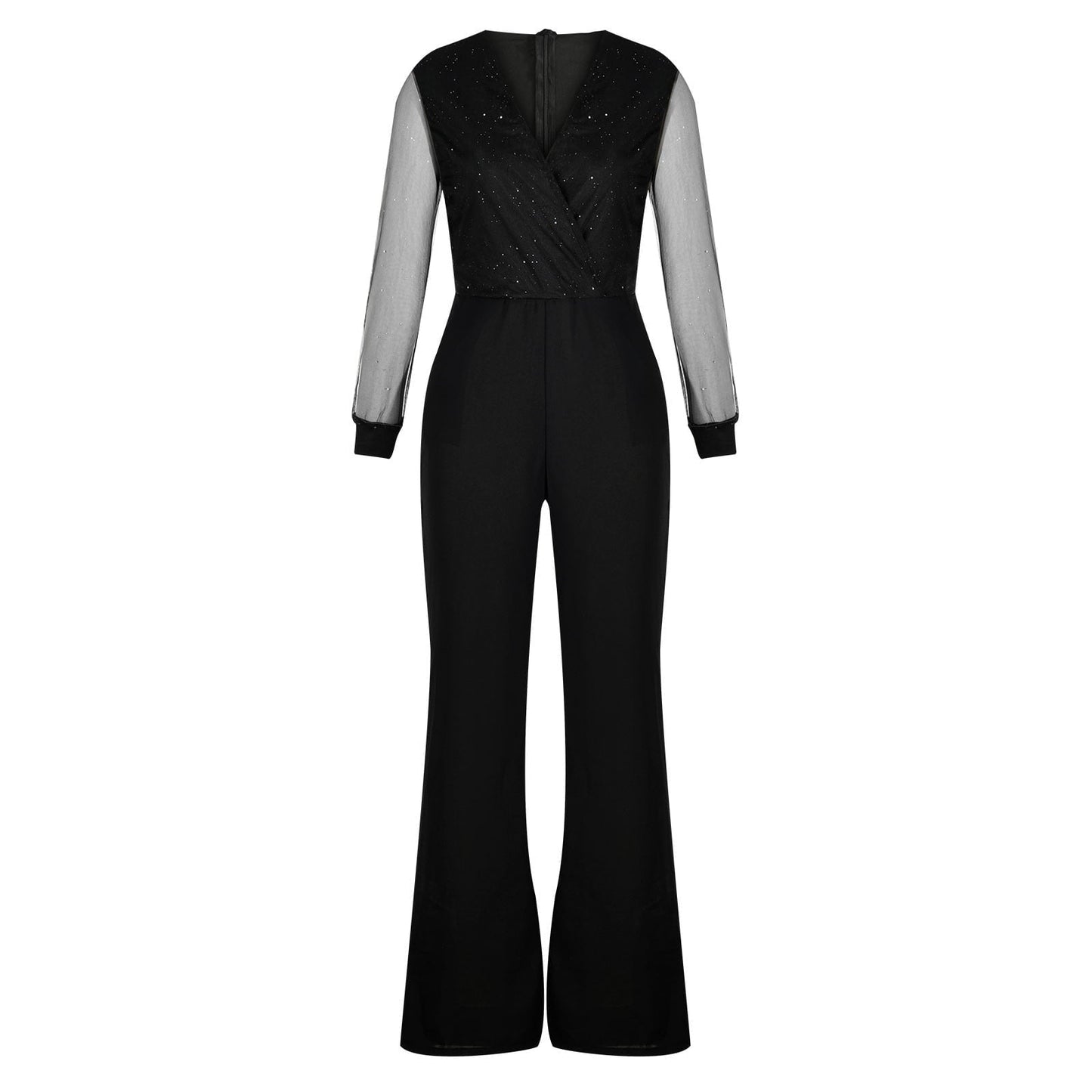 Elegant Sparkle Sleeve Jumpsuit