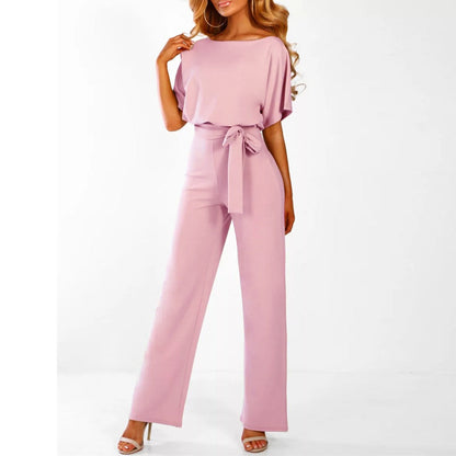 Flowy Wide Leg Jumpsuit with Tie Waist