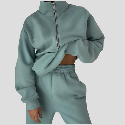 Niki | Women's Cozy Zip Neck Tracksuit Set