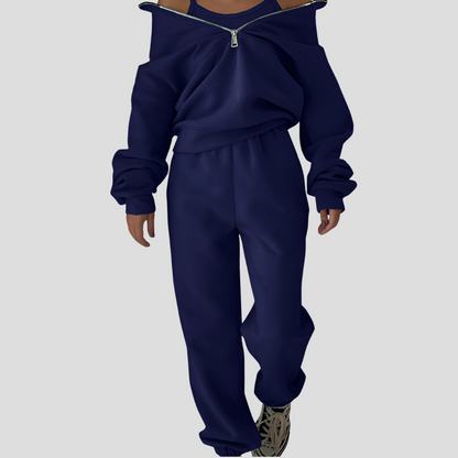 Niki | Women's Cozy Zip Neck Tracksuit Set