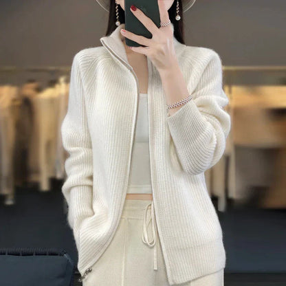 Women's Zip Front Knit Sweater