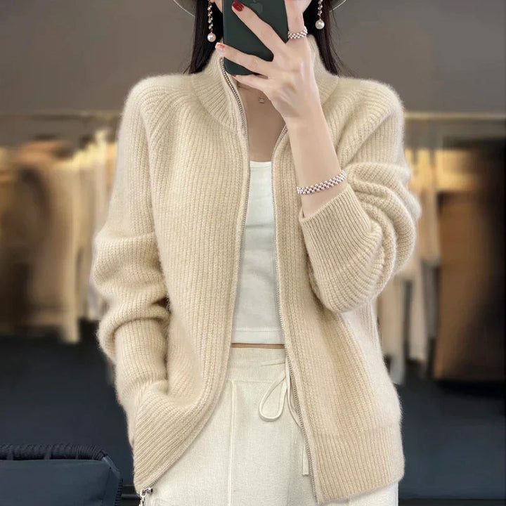 Women's Zip Front Knit Sweater