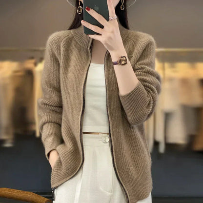 Women's Zip Front Knit Sweater