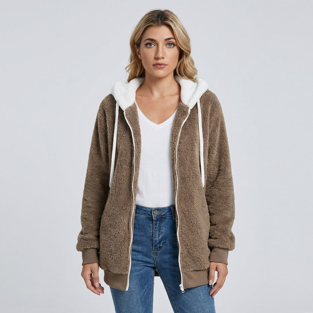 Women's Cozy Fleece Zip-Up Hoodie