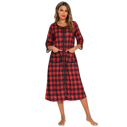Niki | Zip Front Hooded Robe for Cozy Comfort