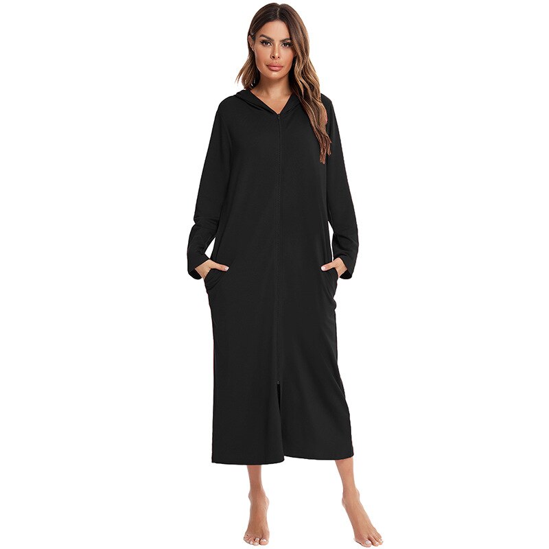 Niki | Zip Front Hooded Robe for Cozy Comfort