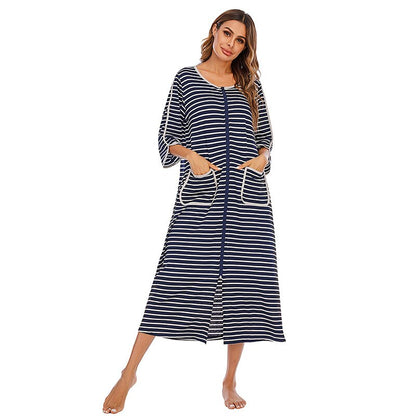 Niki | Zip Front Hooded Robe for Cozy Comfort