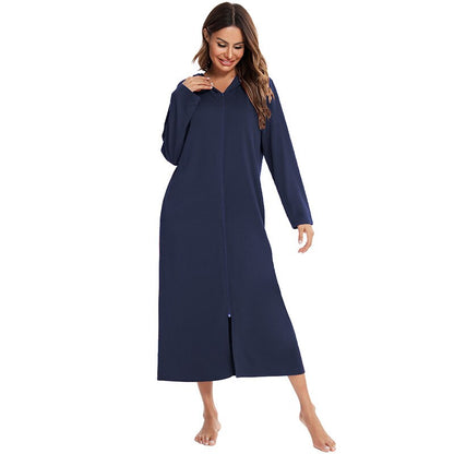 Niki | Zip Front Hooded Robe for Cozy Comfort