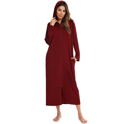 Niki | Zip Front Hooded Robe for Cozy Comfort