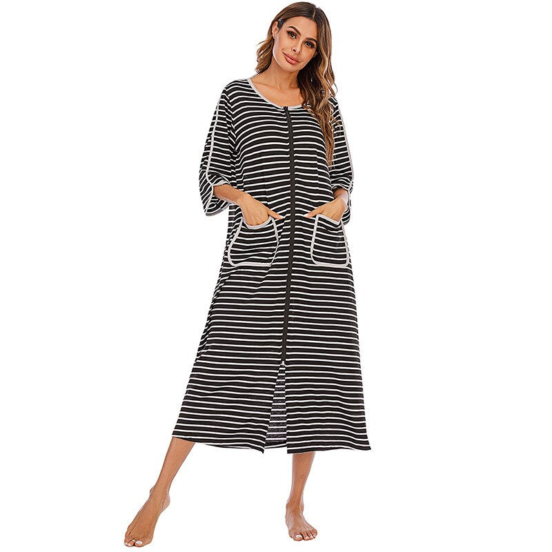 Niki | Zip Front Hooded Robe for Cozy Comfort