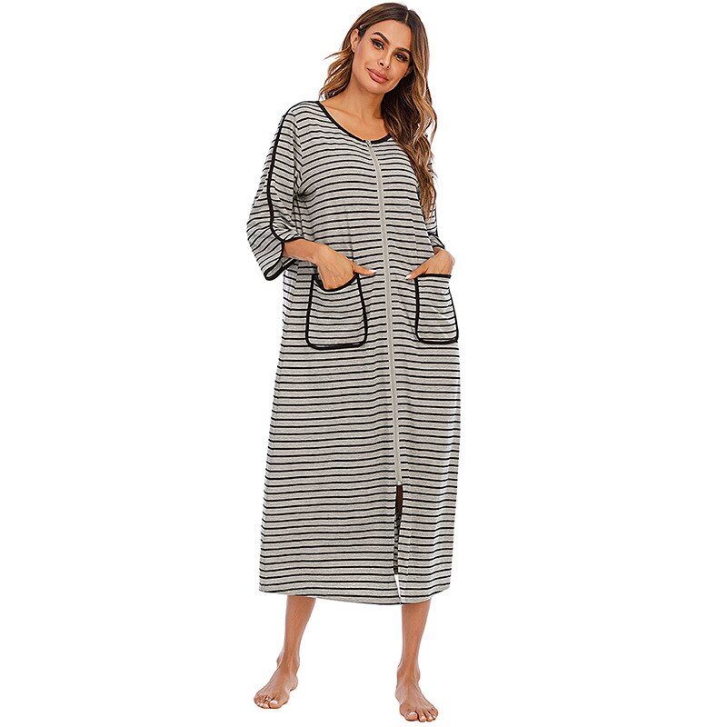 Niki | Zip Front Hooded Robe for Cozy Comfort
