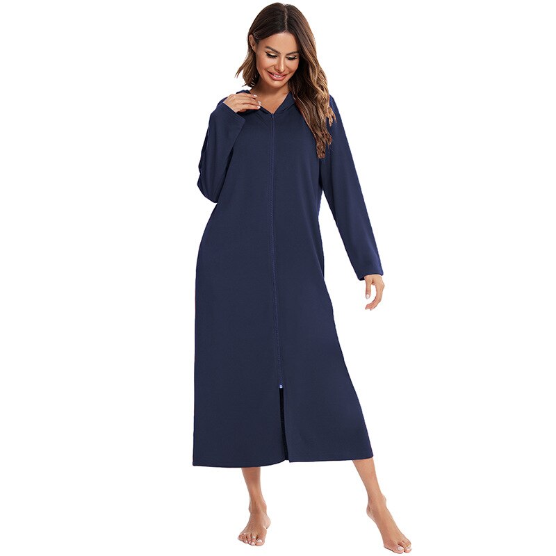 Niki | Zip Front Hooded Robe for Cozy Comfort