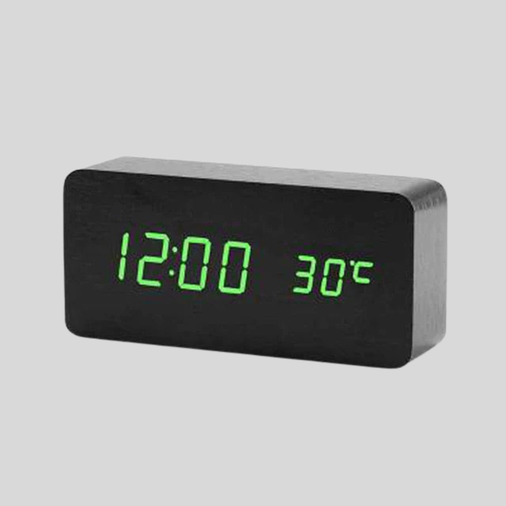 Niki | Wooden Digital Alarm Clock with LED Time Display