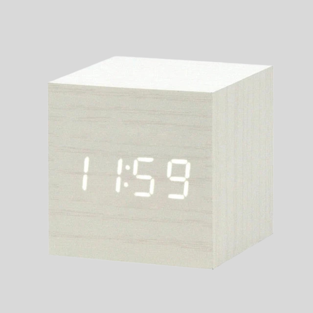 Niki | Wooden Digital Alarm Clock with LED Time Display
