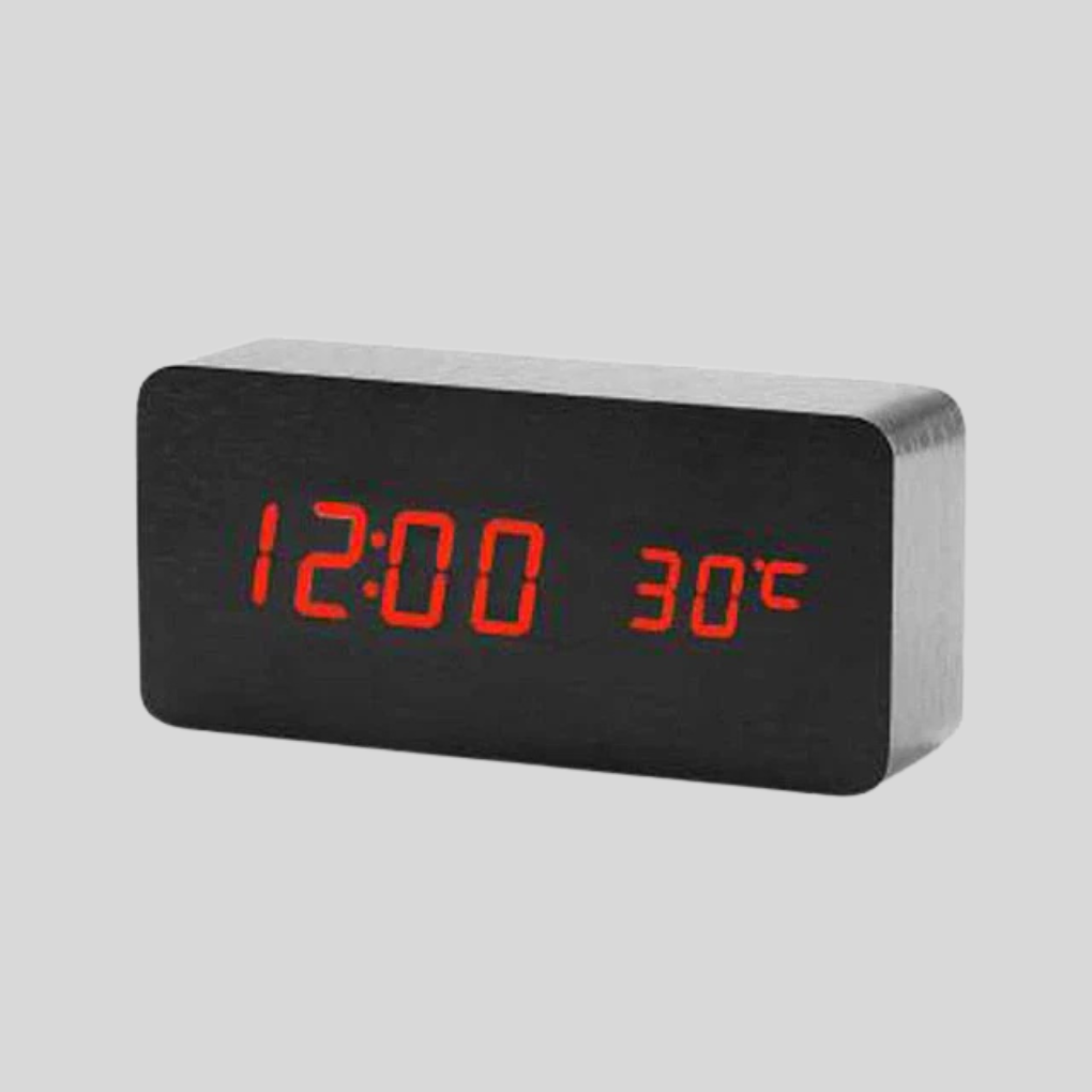 Niki | Wooden Digital Alarm Clock with LED Time Display