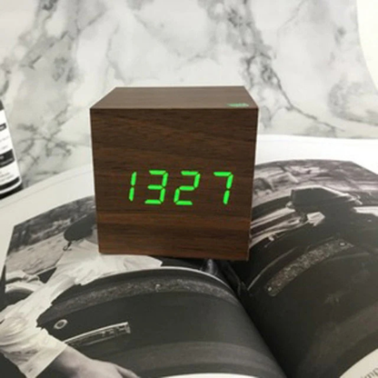 Niki | Wooden Digital Alarm Clock with LED Time Display