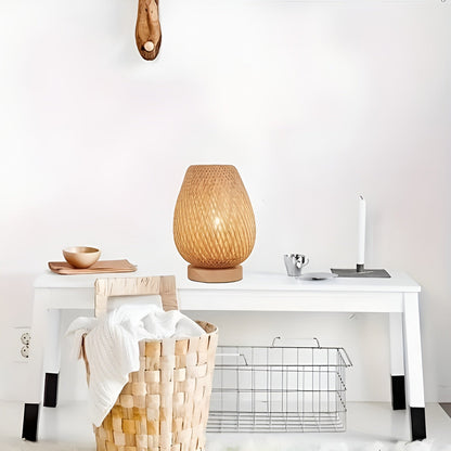 Niki | Woven Table Lamp with USB Power