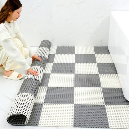 Non-Slip Shower Mat Set | Waterproof Rubber | Mold Resistant | 11.8" x 11.8" | Quick-Drying Safety