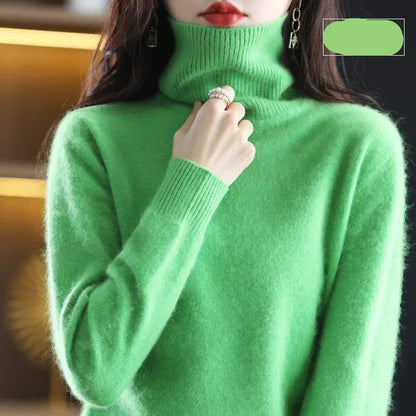Nyorelle 100% Cashmere High-Neck Sweater for Fall and Winter
