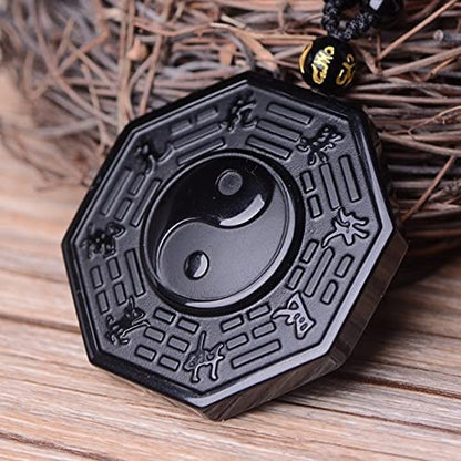 Black Obsidian Yin Yang Pendant Necklace