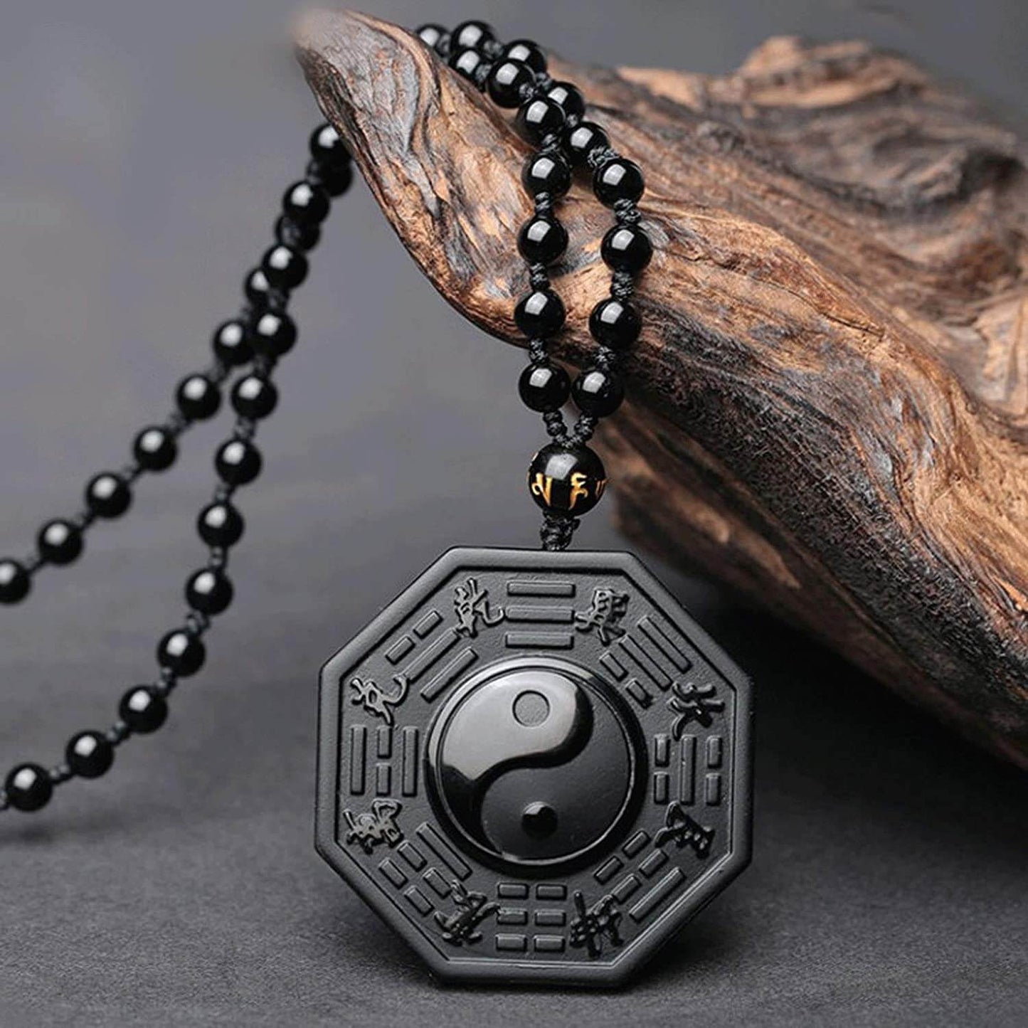 Black Obsidian Yin Yang Pendant Necklace