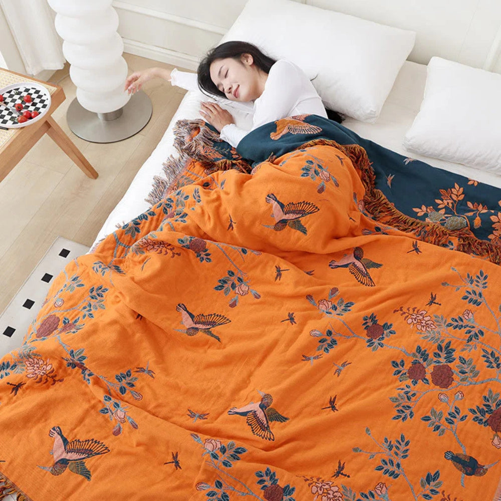 Textured Layered Gauze Cotton Throw