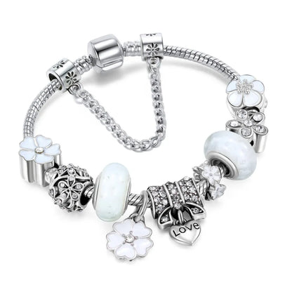 Peach Blossom Charm Bracelet | Nature Inspired Elegance