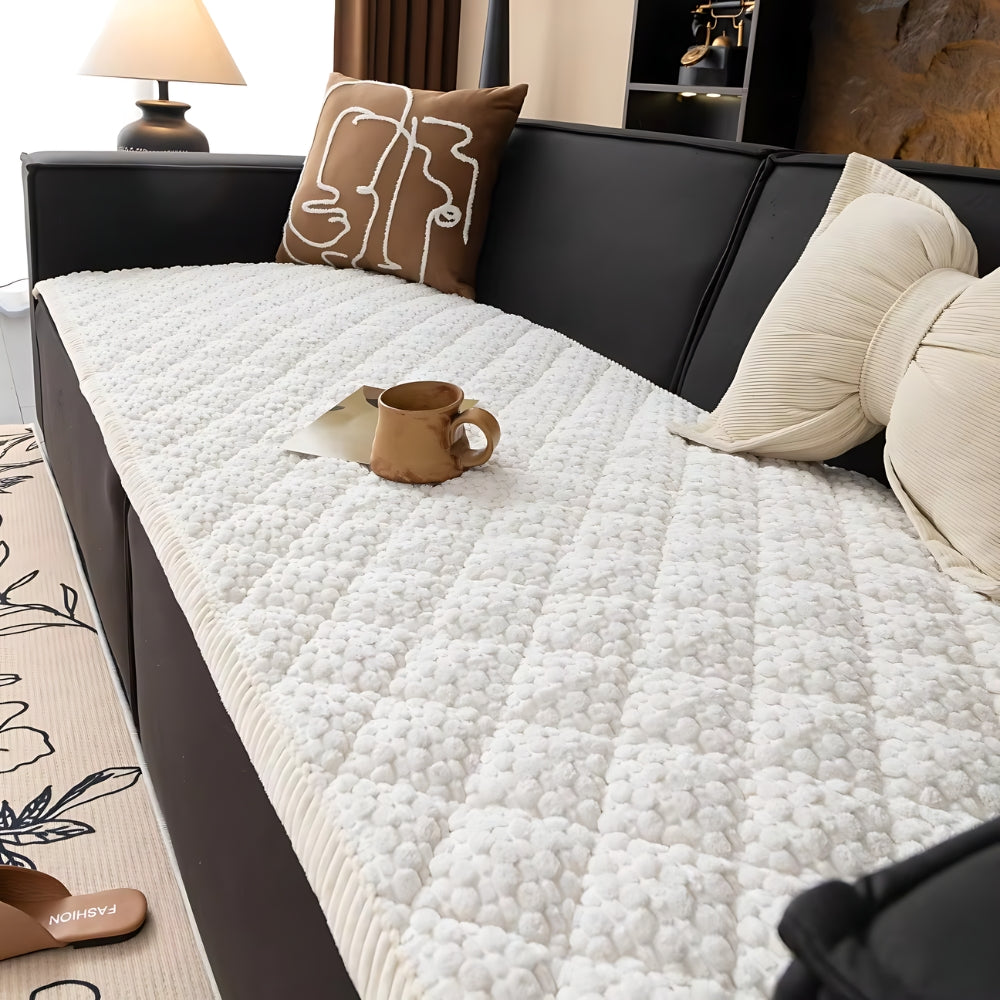 Textured Quilted Sofa Cover - Furniture Protection