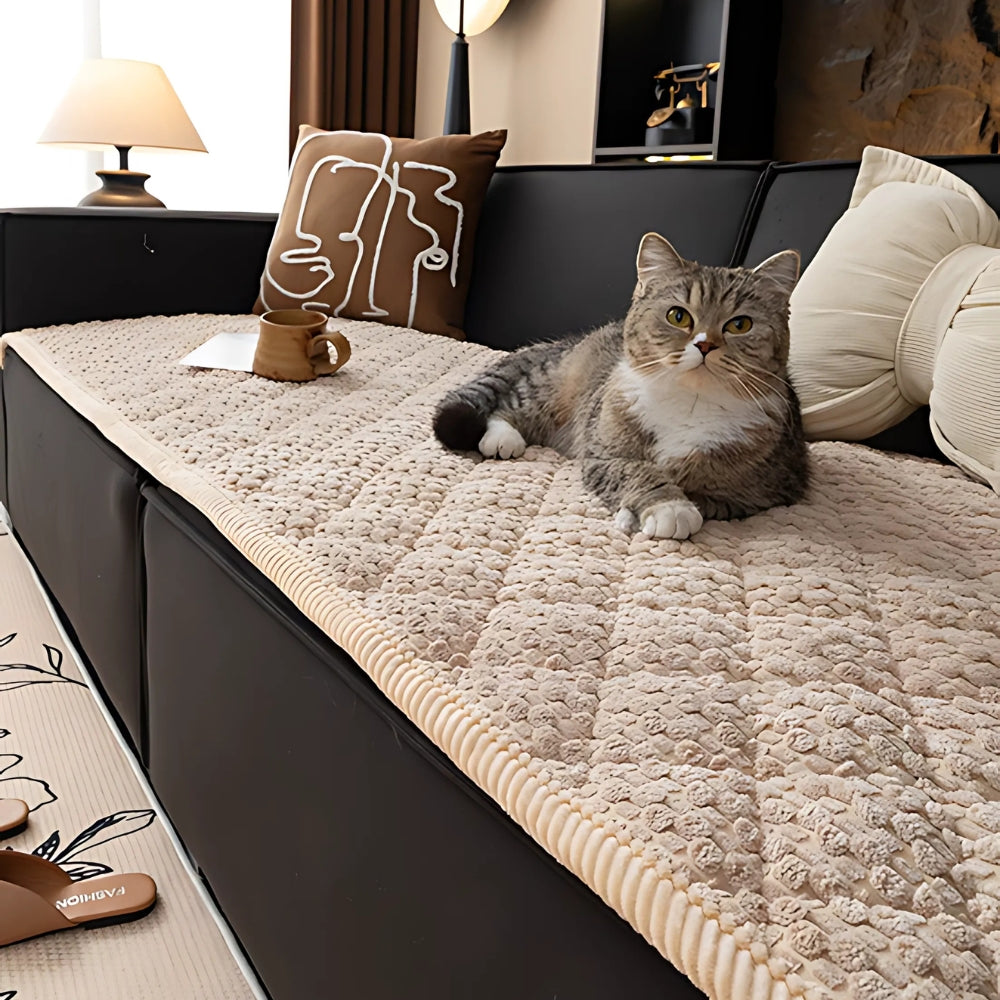 Textured Quilted Sofa Cover - Furniture Protection