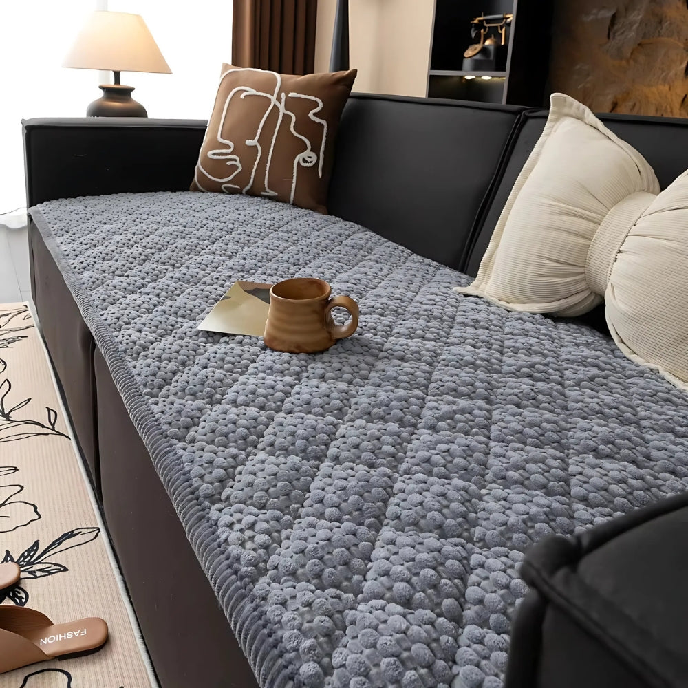 Textured Quilted Sofa Cover - Furniture Protection