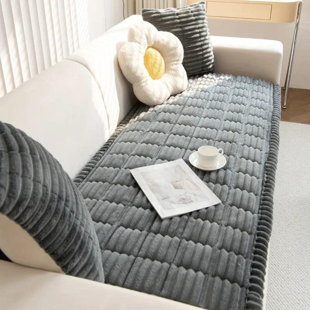 Soft Sofa Protector with Pleated Hem