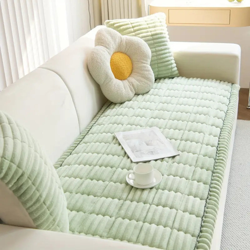Soft Sofa Protector with Pleated Hem