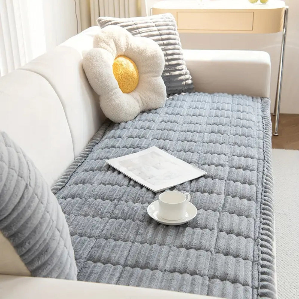Soft Sofa Protector with Pleated Hem