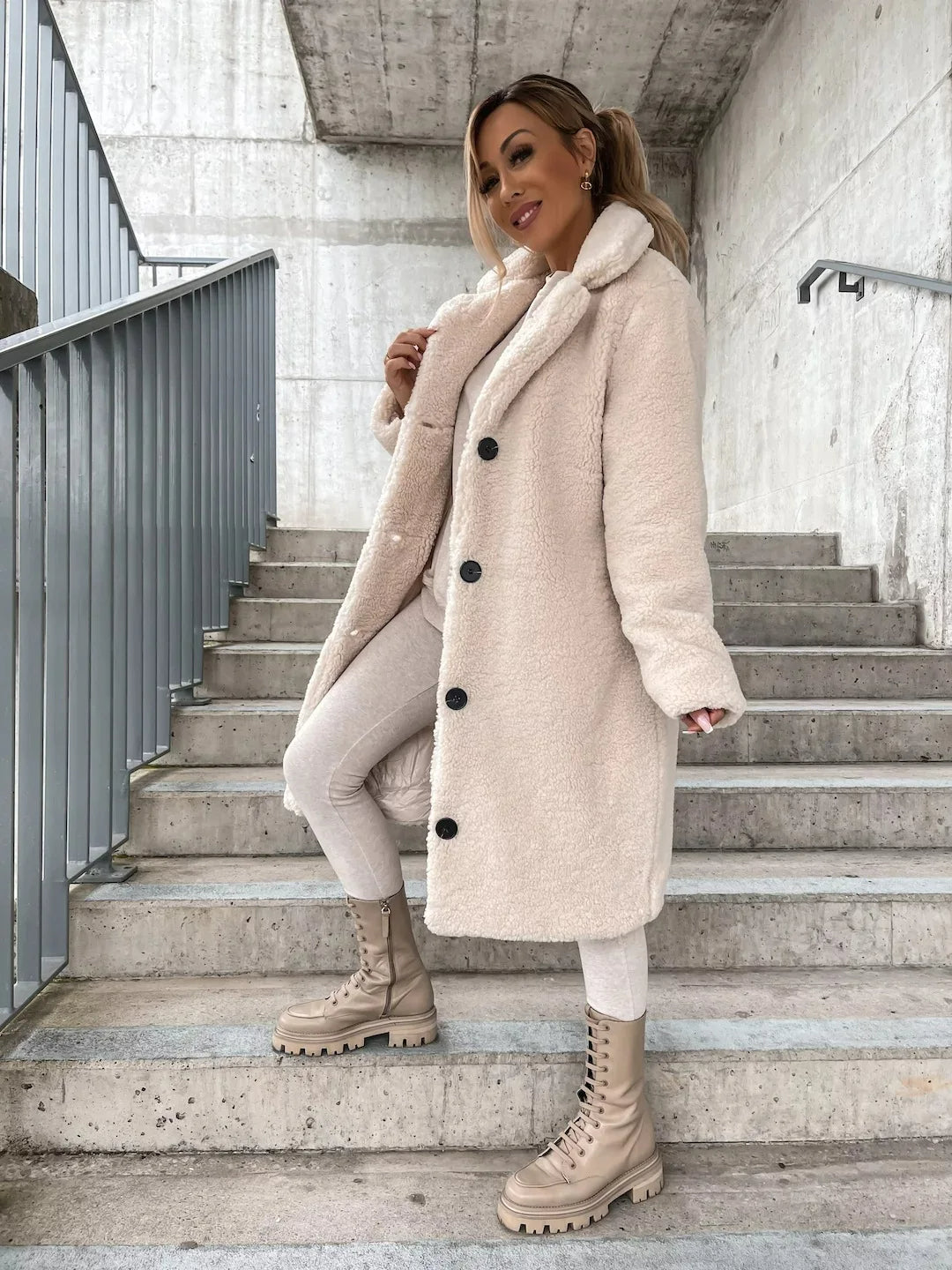 Niki | Women's Cozy Plush Trench Coat