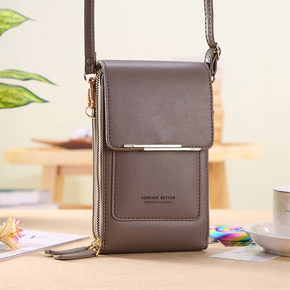 Compact Leather Purse with Adjustable Crossbody Strap