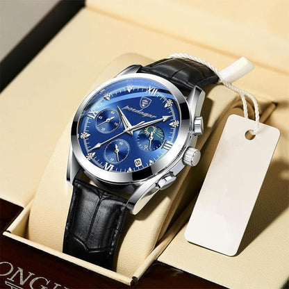 Men's Analog Leather Band Watch