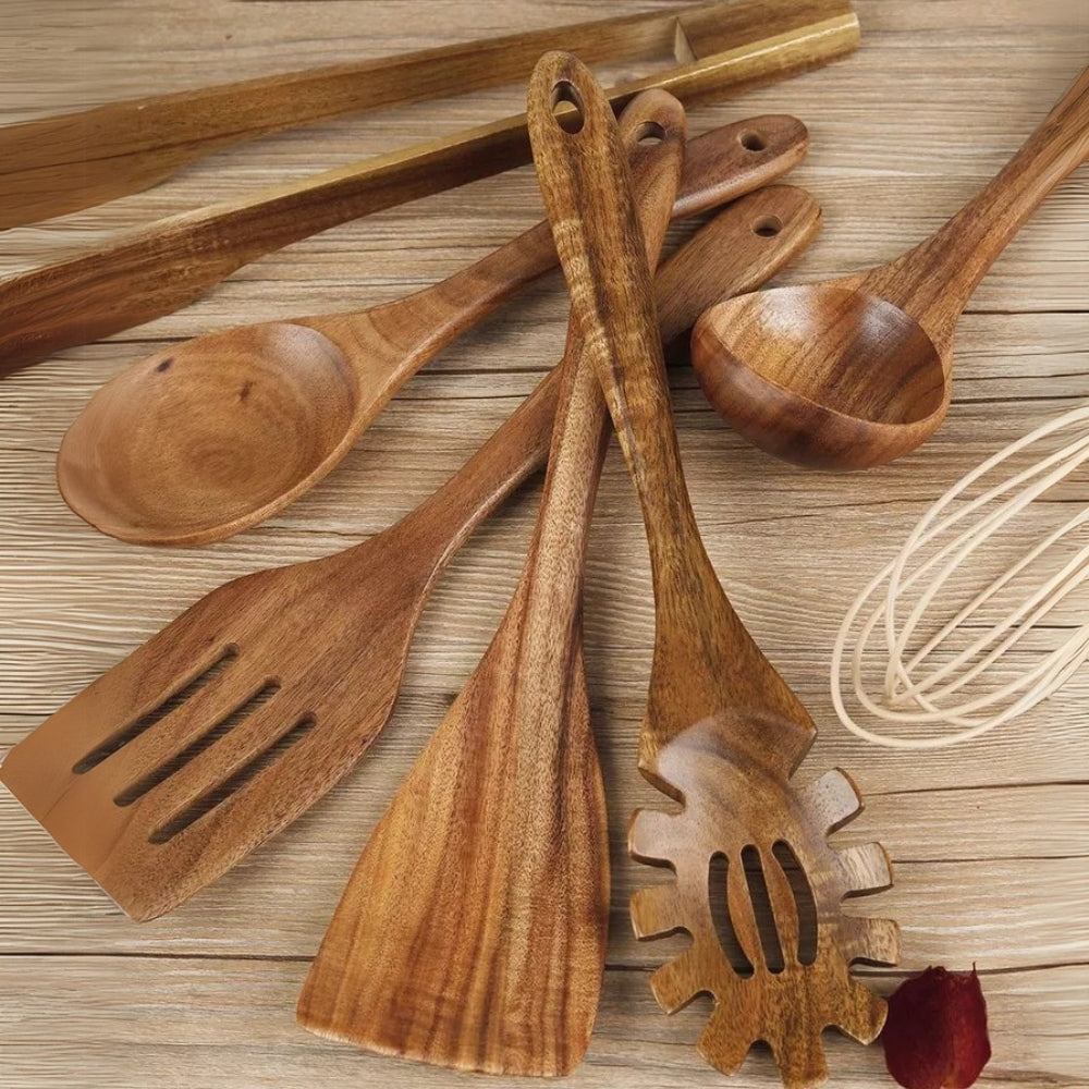 7-Piece Wooden Kitchen Utensil Set