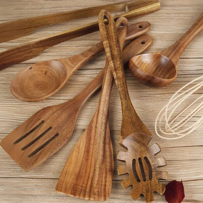 7-Piece Wooden Kitchen Utensil Set